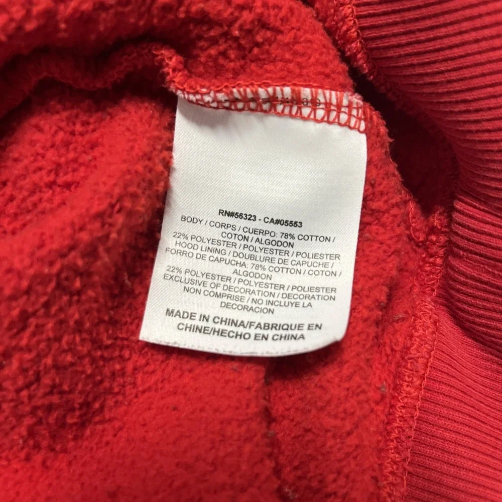 Y2K Vintage Nike Red Pullover Hooded Sweatshirt Mens L Embroidered Chest Logo